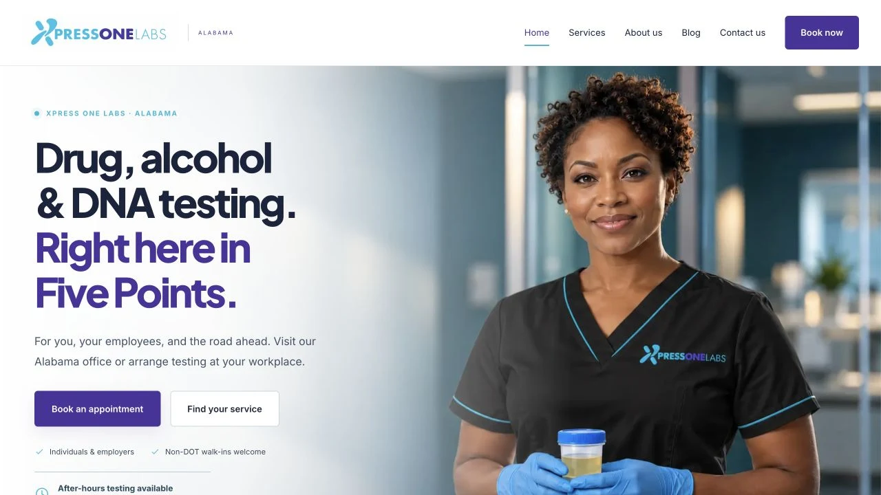 Xpress One Labs website design